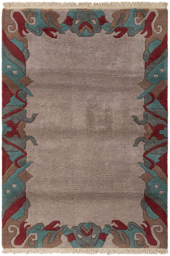 4' 2 x 5' 11 Hand Knotted Nepal Wool Rug