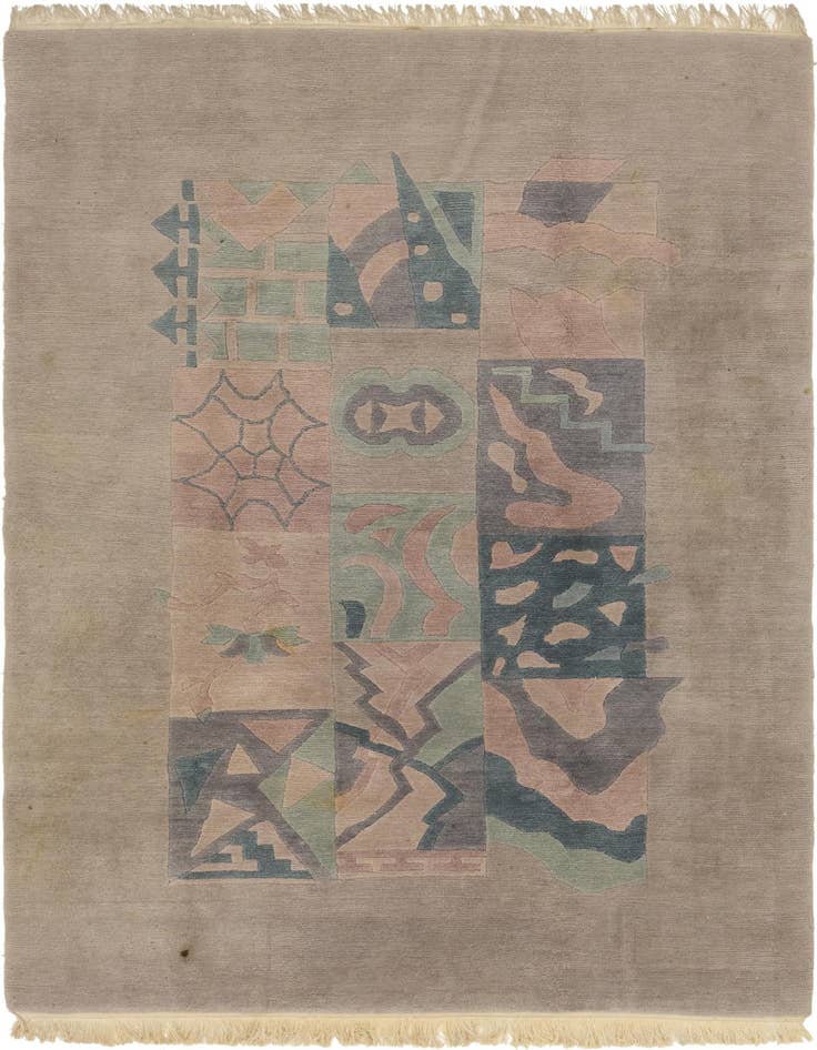 Detail image of 6' 5 x 9' 5 Hand Knotted Nepal Wool Rug