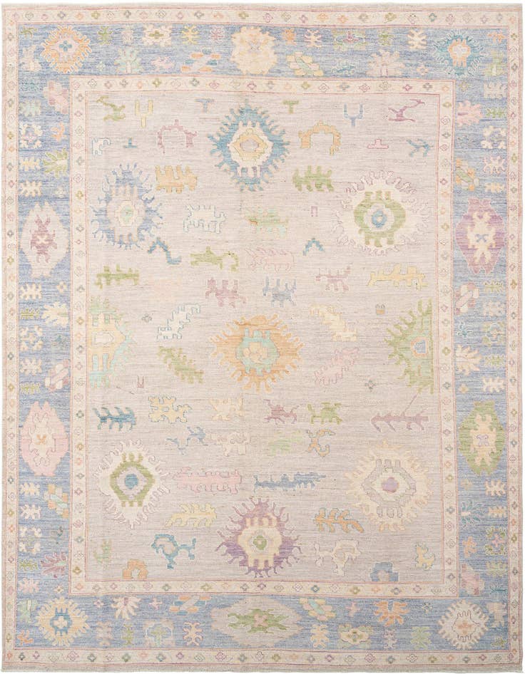 Detail image of 10' 2 x 13' 10 Hand Knotted Oushak Rug