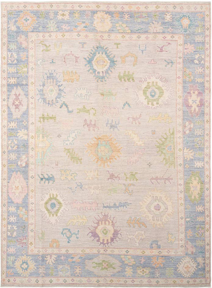 Detail image of 10' 2 x 13' 10 Hand Knotted Oushak Rug
