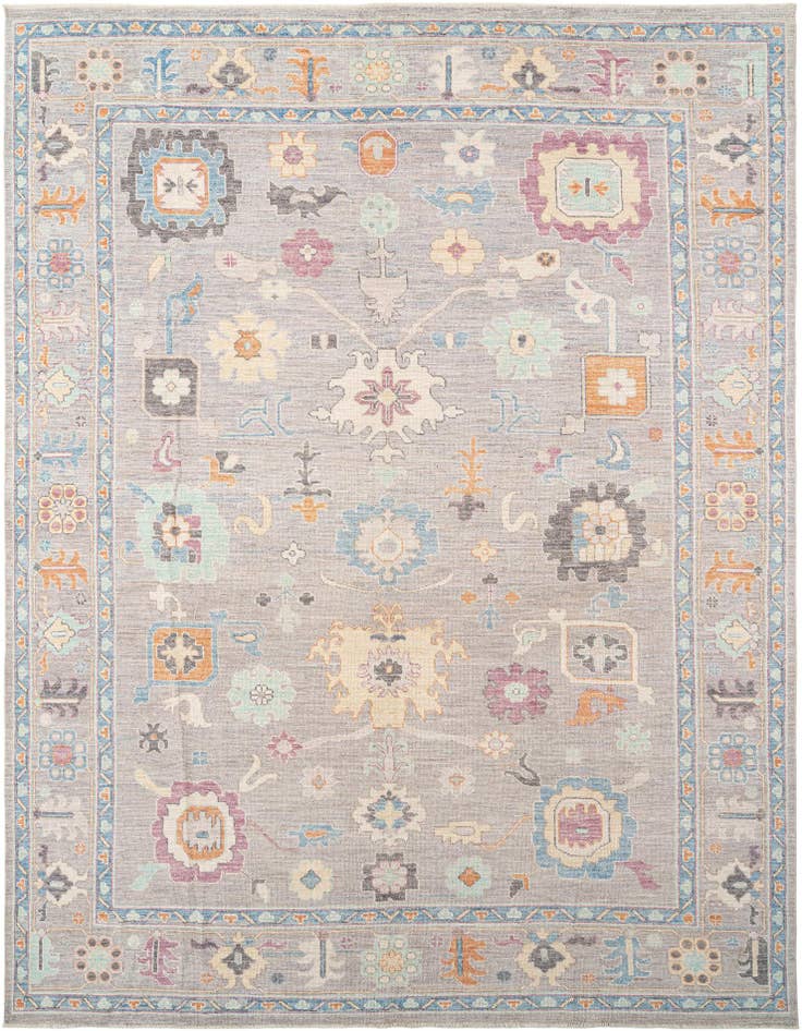 Detail image of 9' 11 x 13' 11 Hand Knotted Oushak Rug
