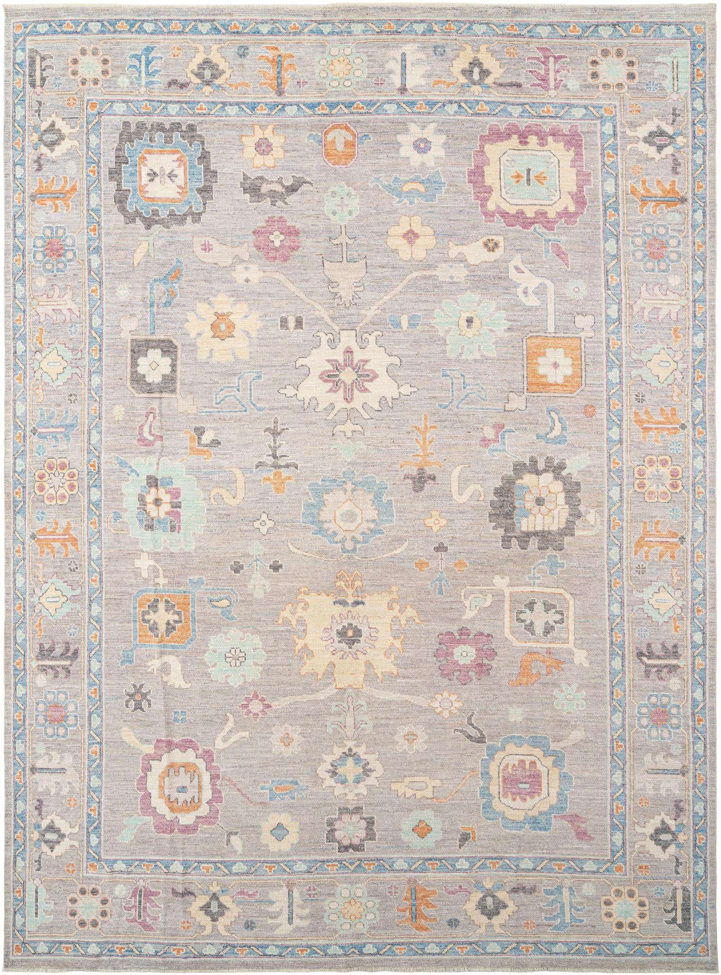 9' 11 x 13' 11 Hand Knotted Oushak Rug
