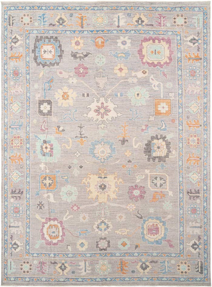 Detail image of 9' 11 x 13' 11 Hand Knotted Oushak Rug
