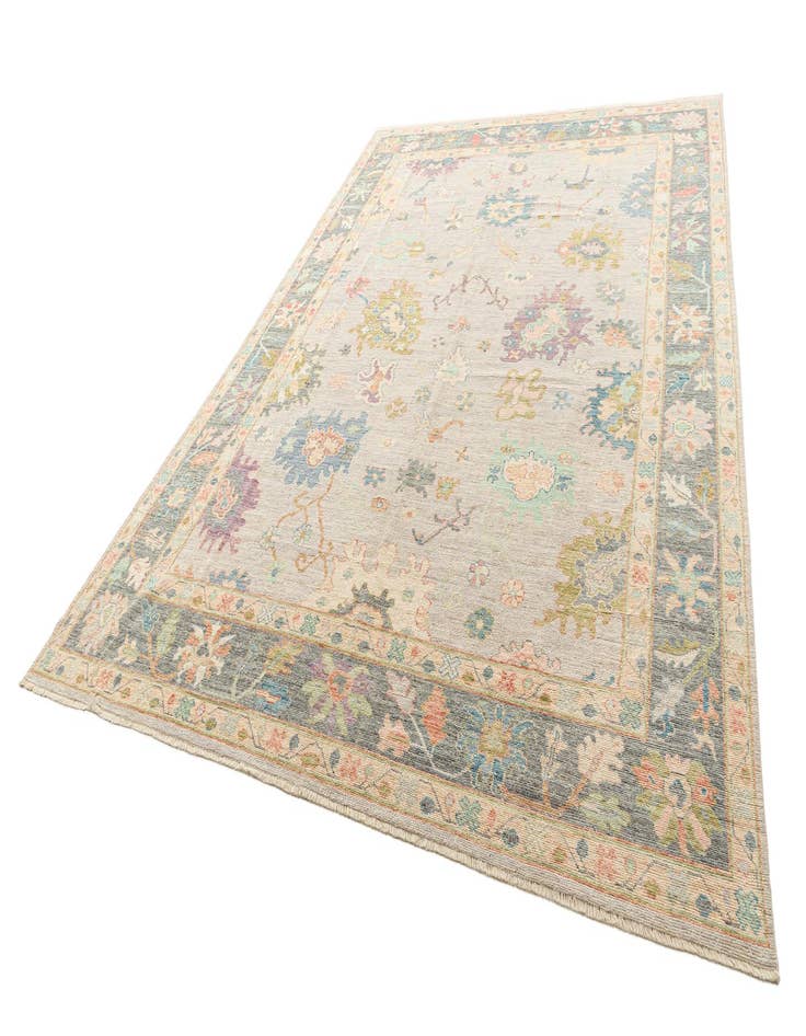 Detail image of 9' 11 x 13' 9  Hand Knotted Oushak Rug