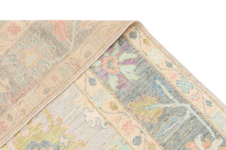 Detail image of 9' 11 x 13' 9 Hand Knotted Oushak Rug
