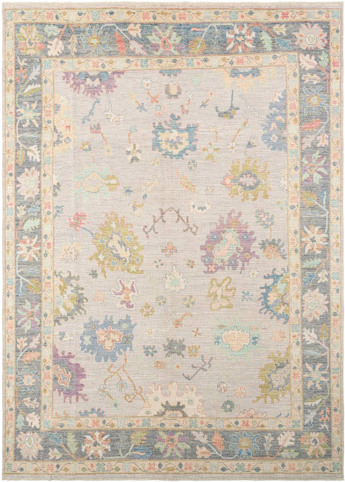 Detail image of 9' 11 x 13' 9 Hand Knotted Oushak Rug