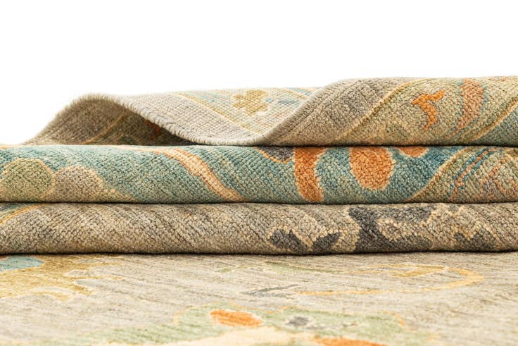 Detail image of 9' 1 x 11' 9 Hand Knotted Oushak Rug