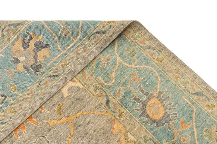 9' 1 x 11' 9 Hand Knotted Oushak Rug