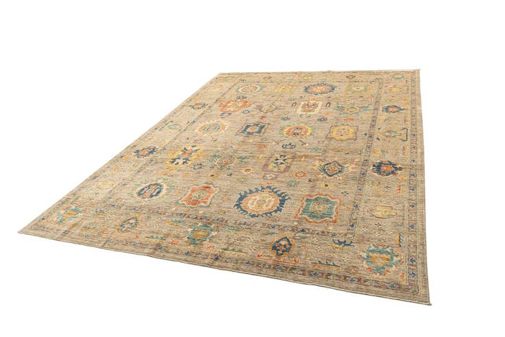 Detail image of 8' 11 x 12' Hand Knotted Oushak Rug