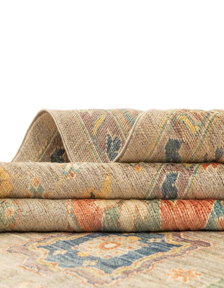 Detail image of 8' 11 x 12'  Hand Knotted Oushak Rug