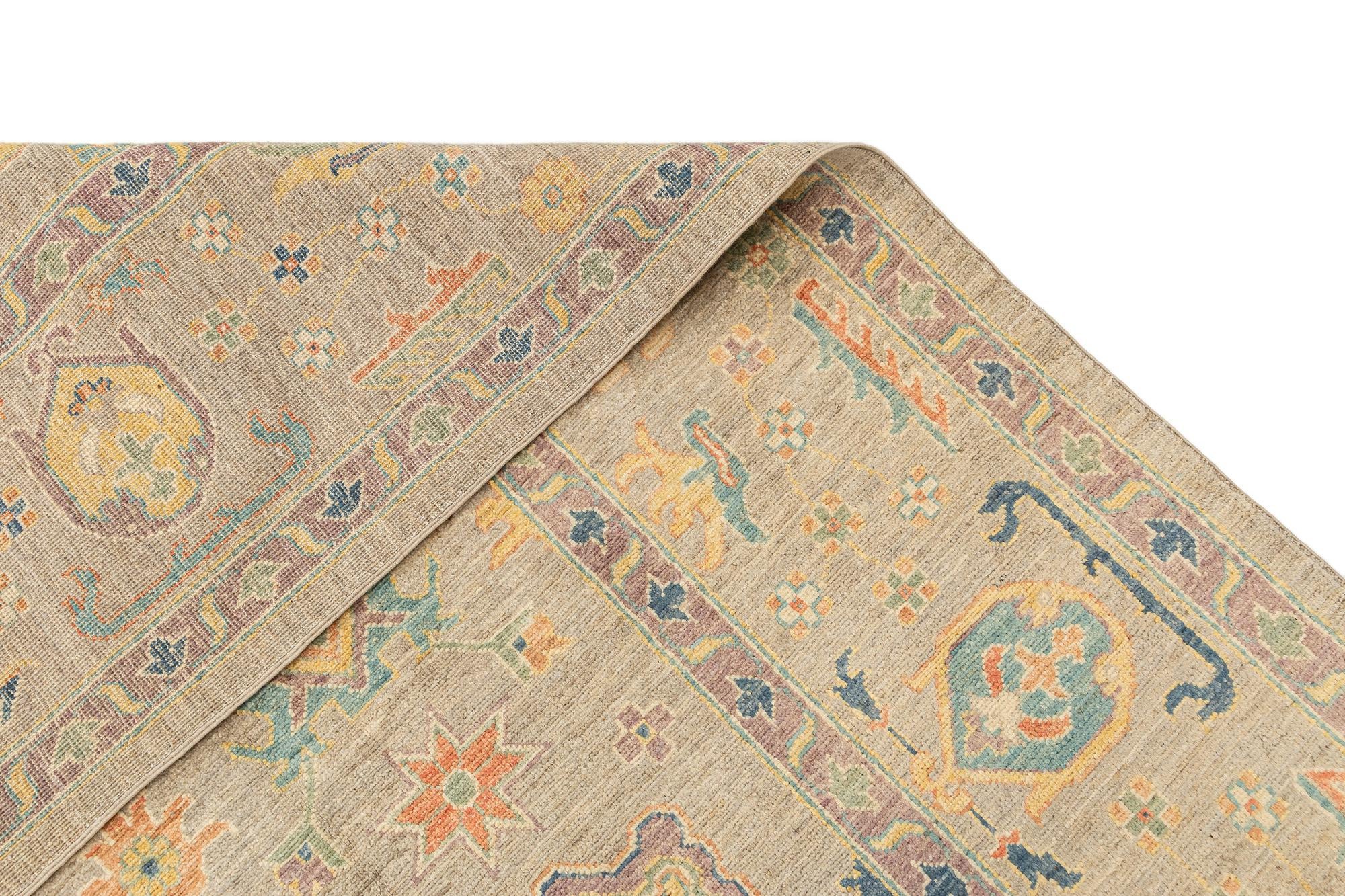8' 11 x 12' Hand Knotted Oushak Rug