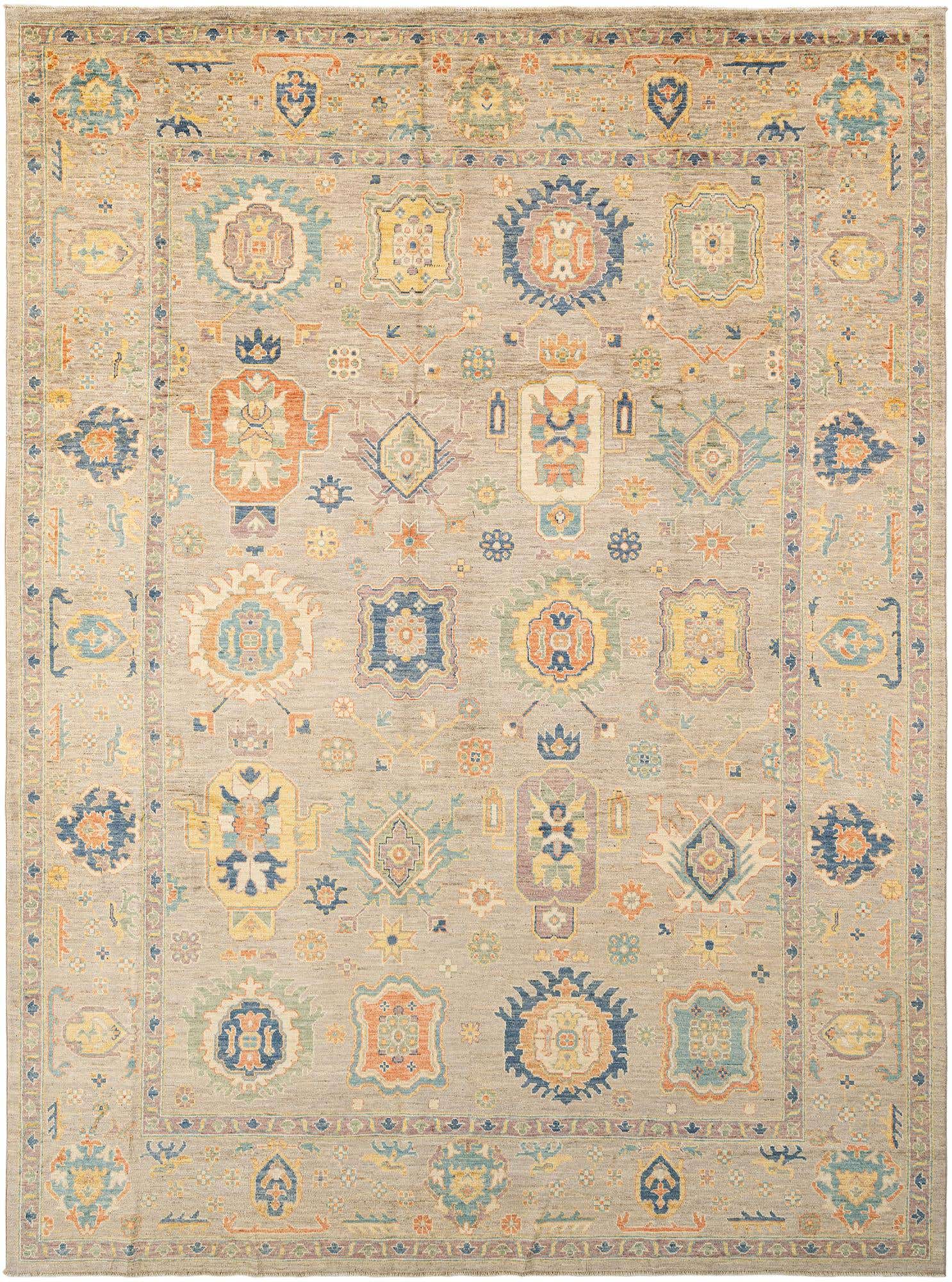 8' 11 x 12' Hand Knotted Oushak Rug