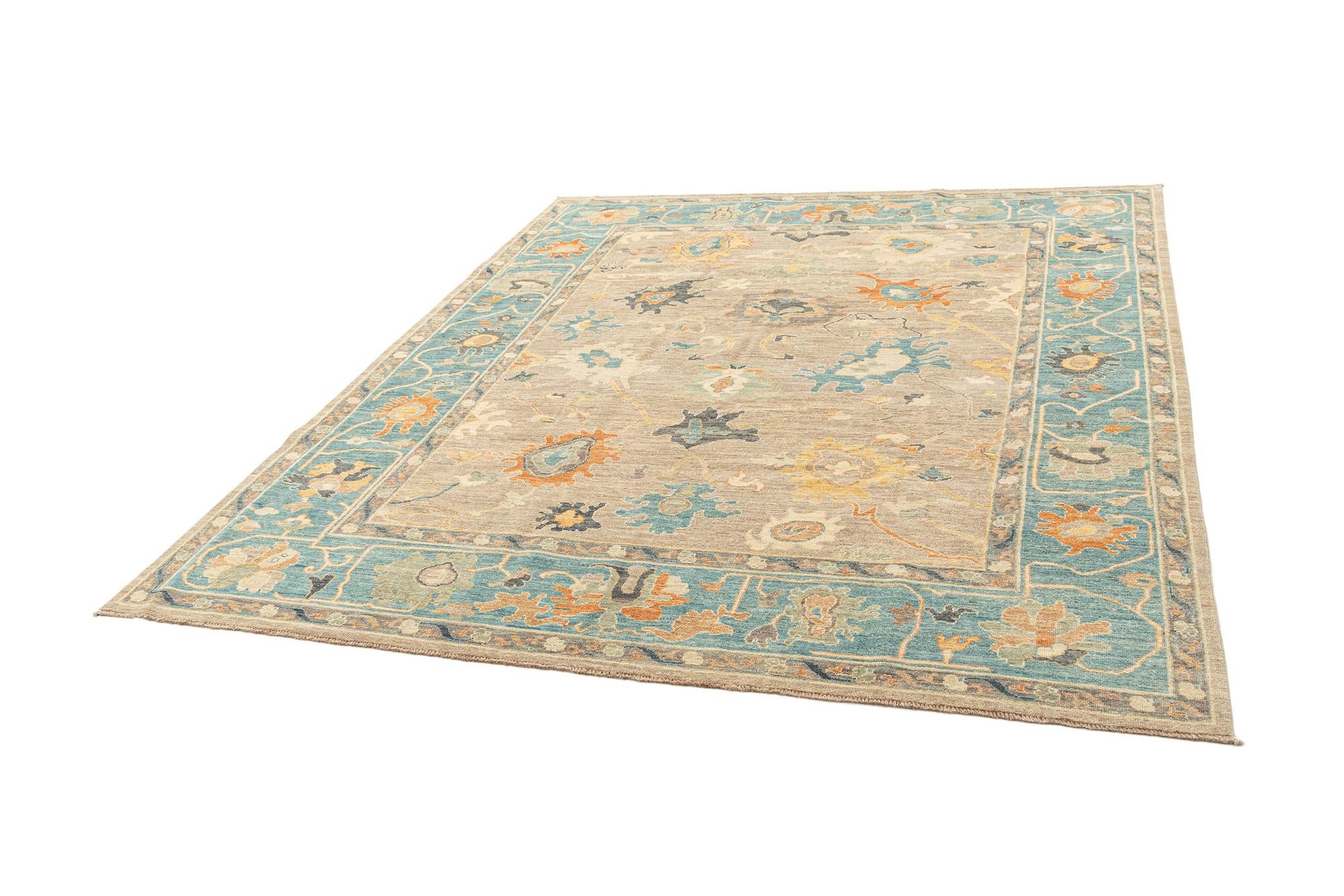 8' 3 x 9' 9 Hand Knotted Oushak Rug