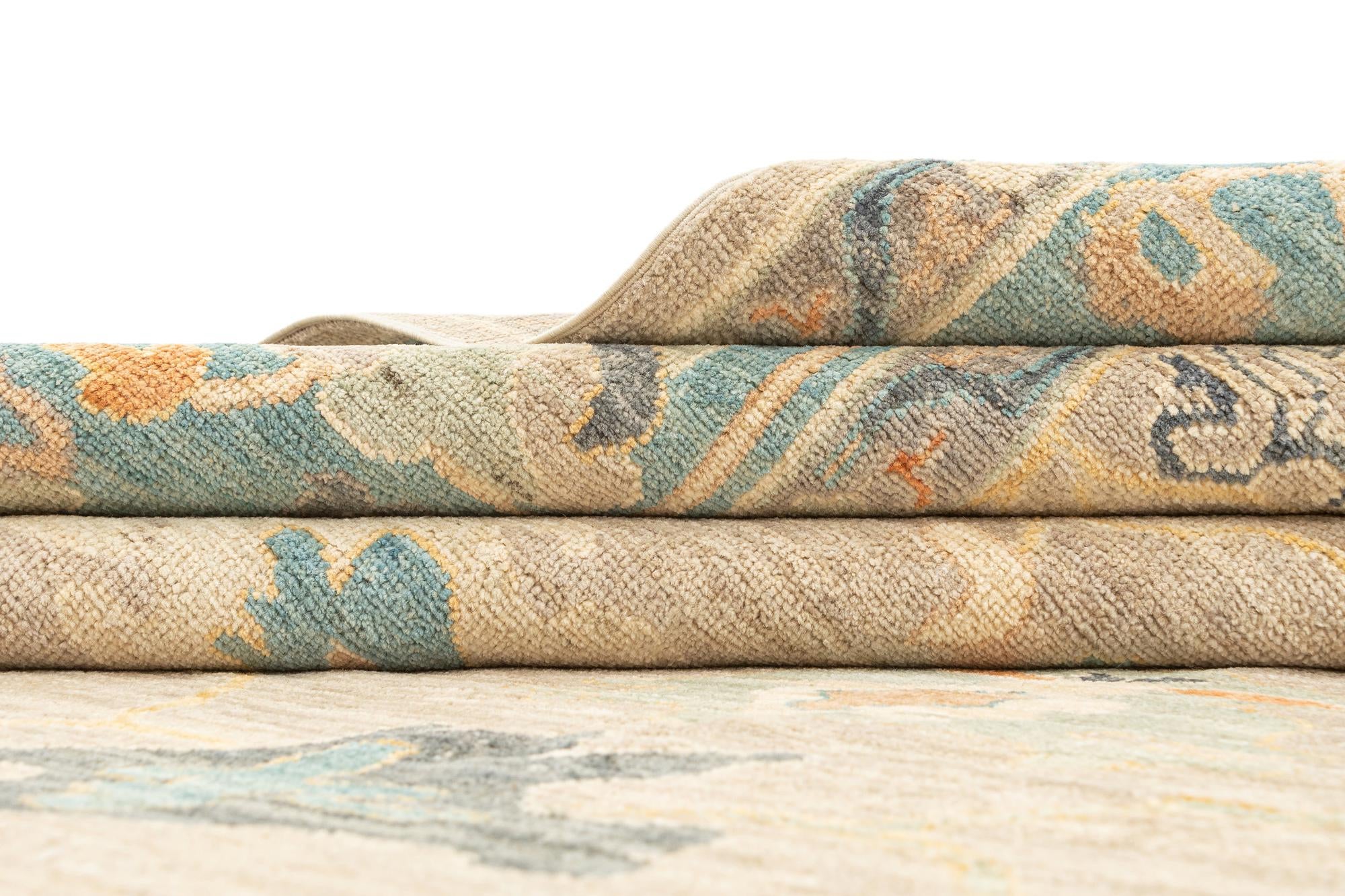 8' 3 x 9' 9 Hand Knotted Oushak Rug