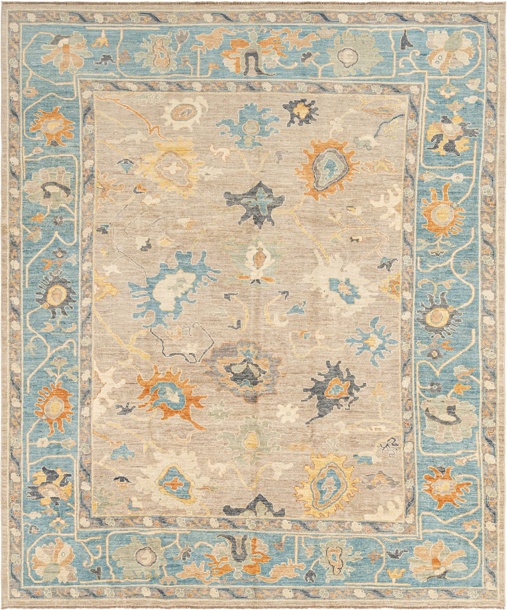 8' 3 x 9' 9 Hand Knotted Oushak Rug