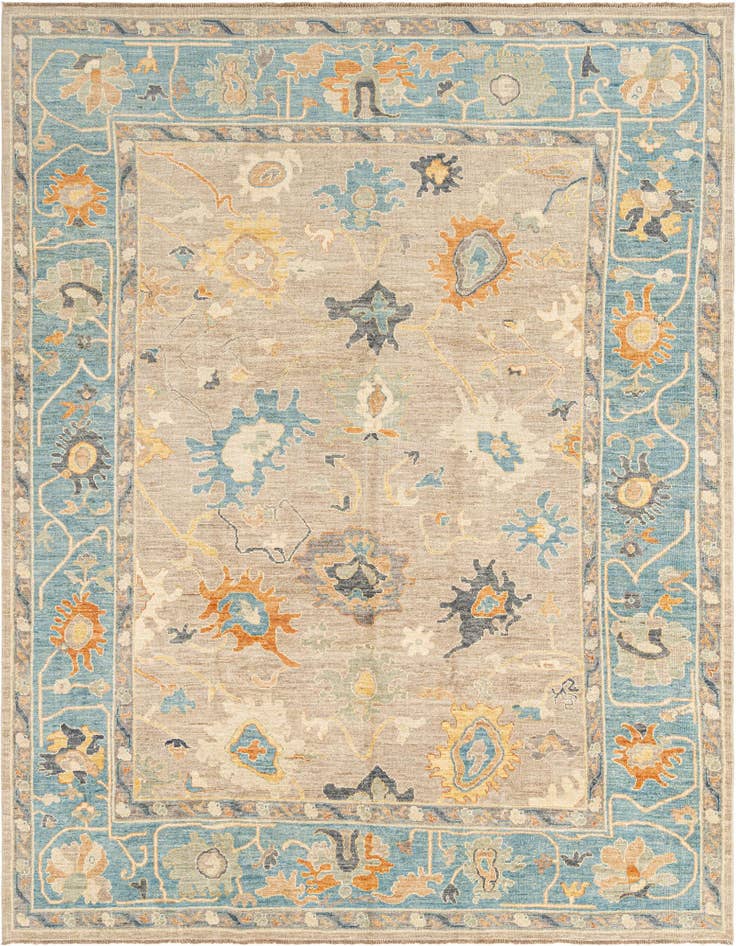 Detail image of 8' 3 x 9' 9 Hand Knotted Oushak Rug