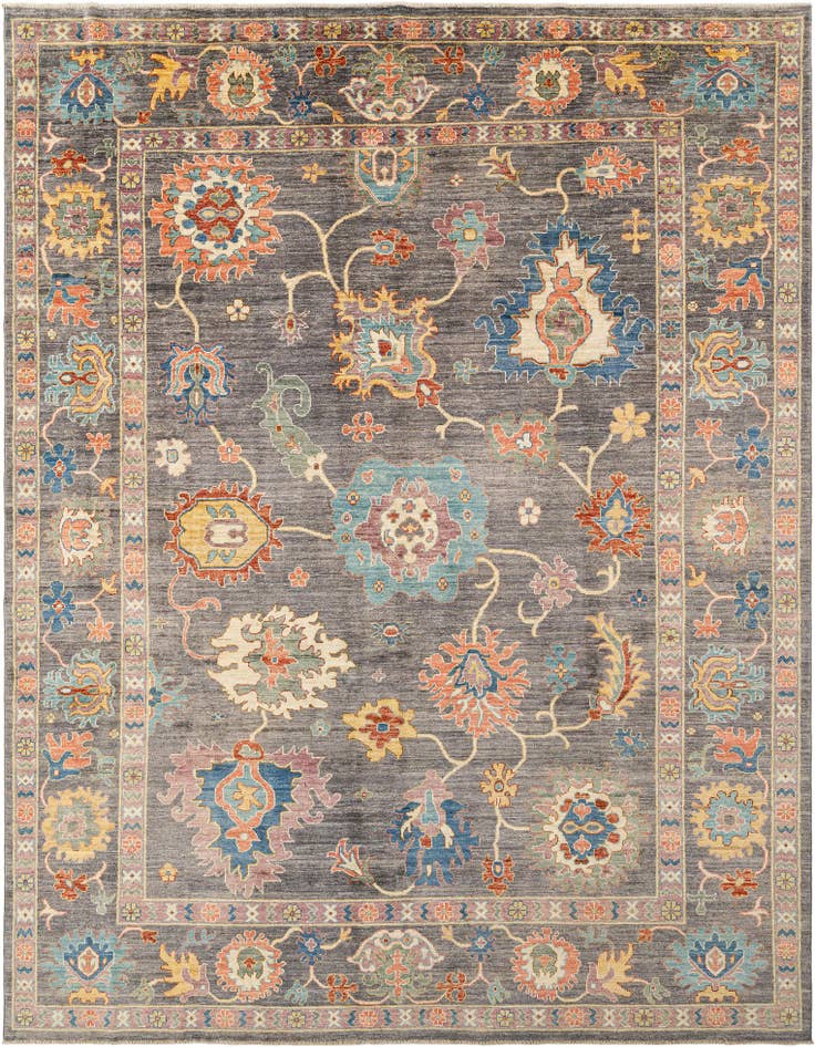 Detail image of 8' 11 x 12' 1 Hand Knotted Oushak Rug