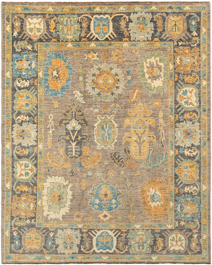 Detail image of 8' 2 x 9' 11 Hand Knotted Oushak Rug