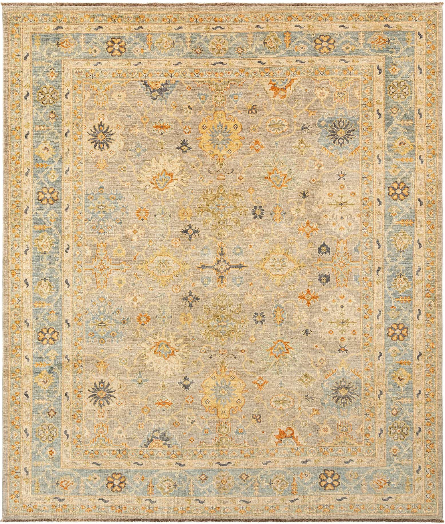 8' 4 x 9' 8 Hand Knotted Oushak Rug