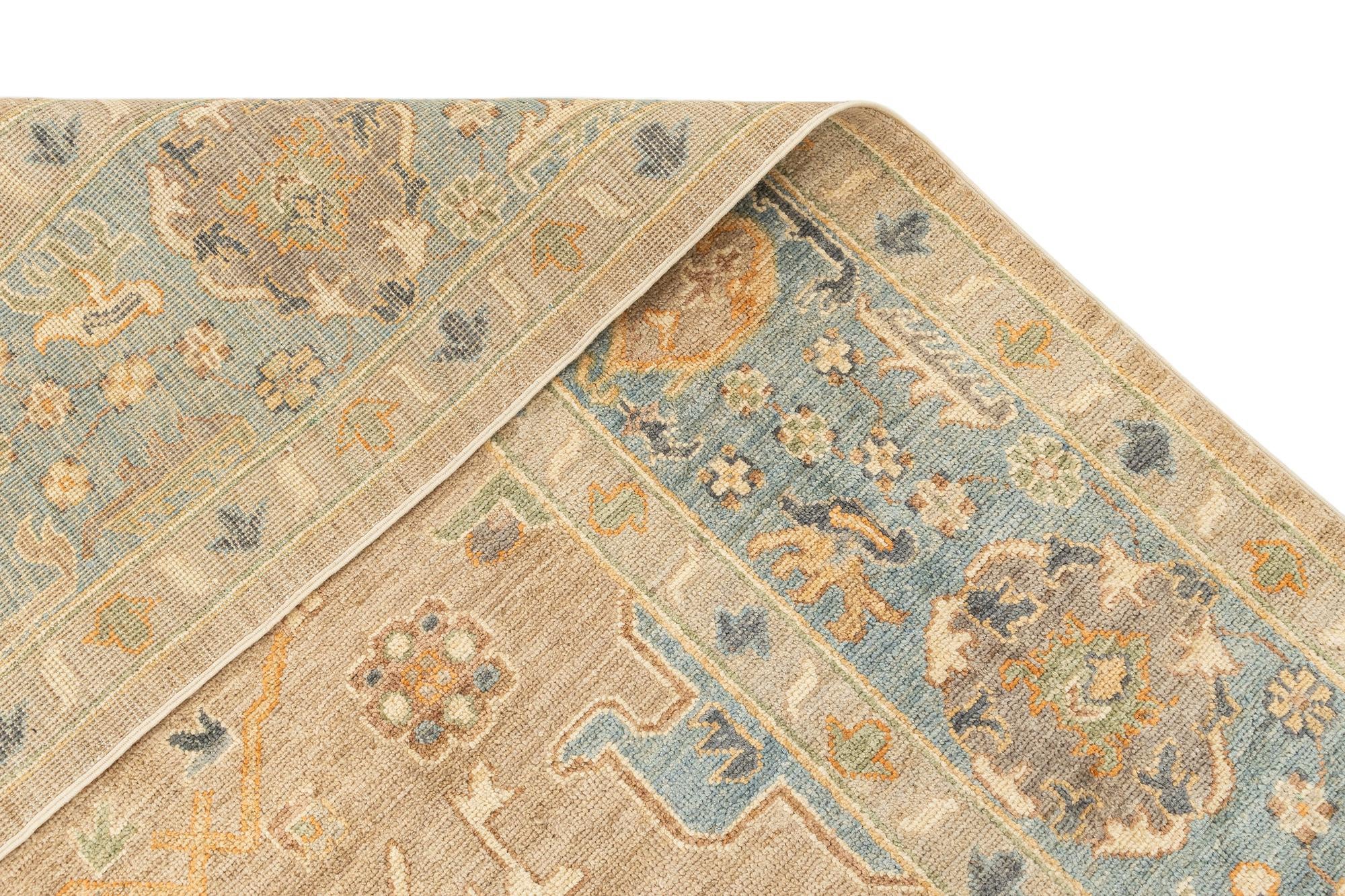7' 11 x 9' 5 Hand Knotted Oushak Rug