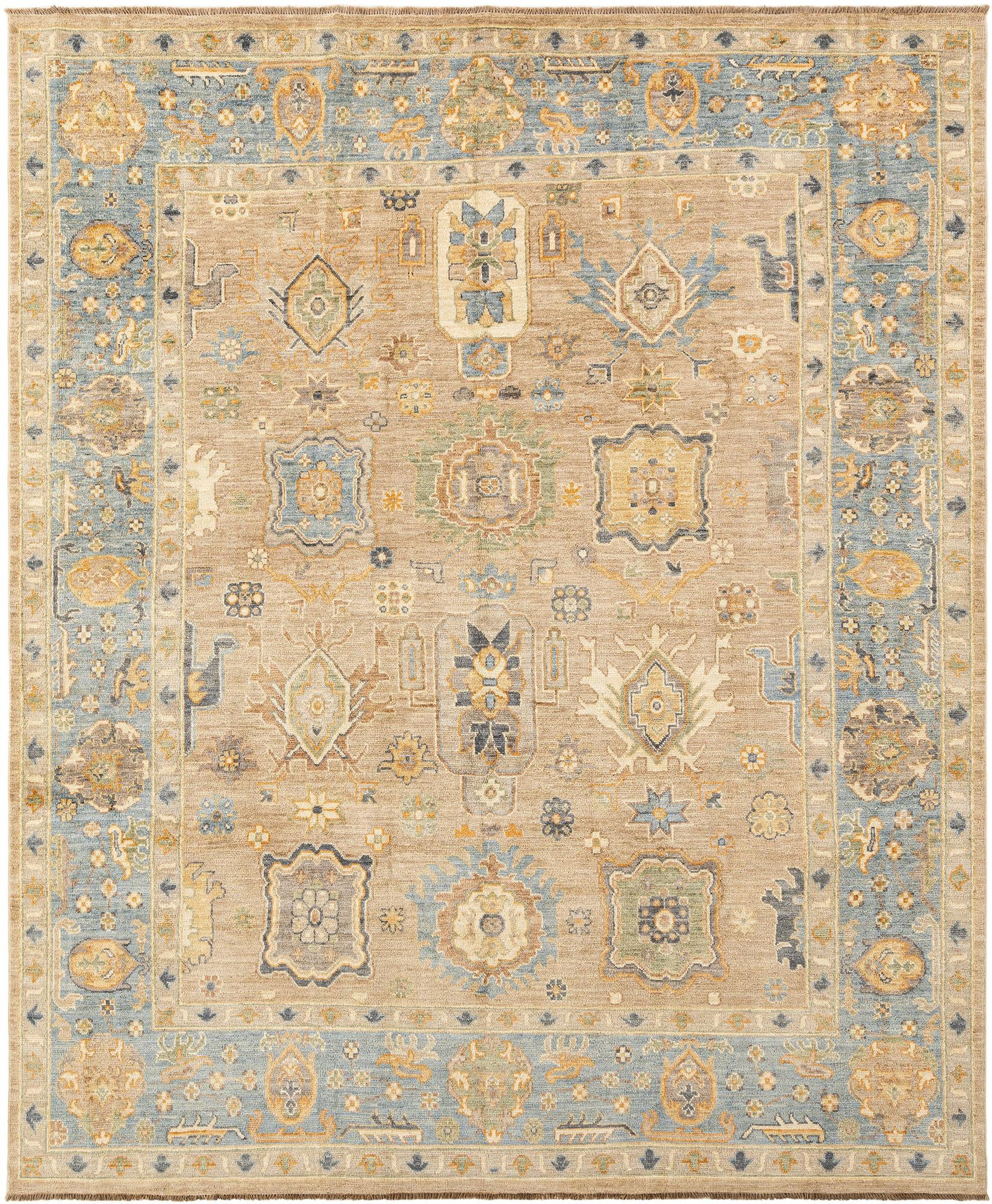 7' 11 x 9' 5 Hand Knotted Oushak Rug