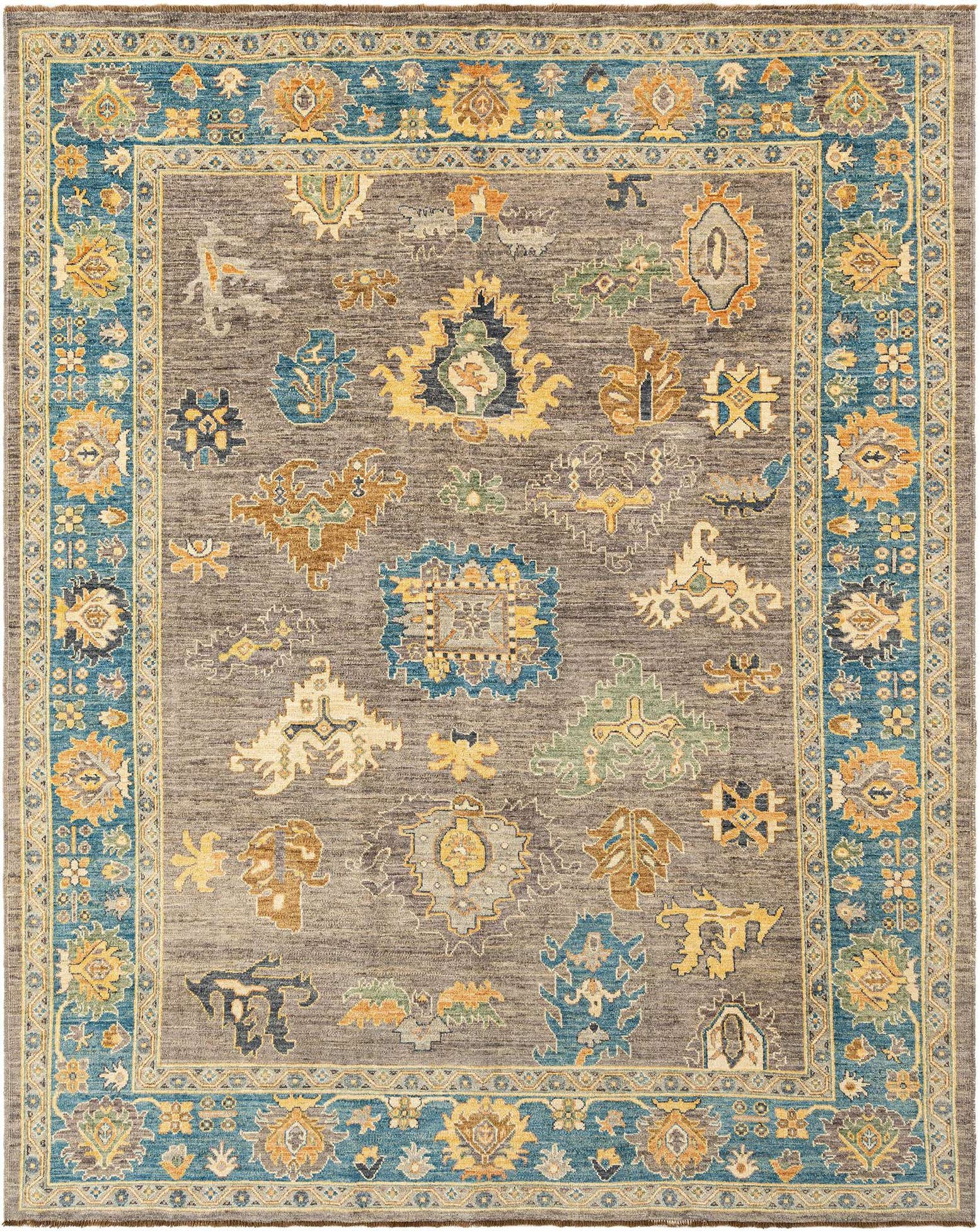 7' 11 x 9' 11 Hand Knotted Oushak Rug