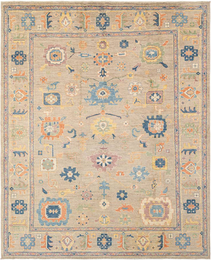 Detail image of 8' 2 x 9' 11 Hand Knotted Oushak Rug