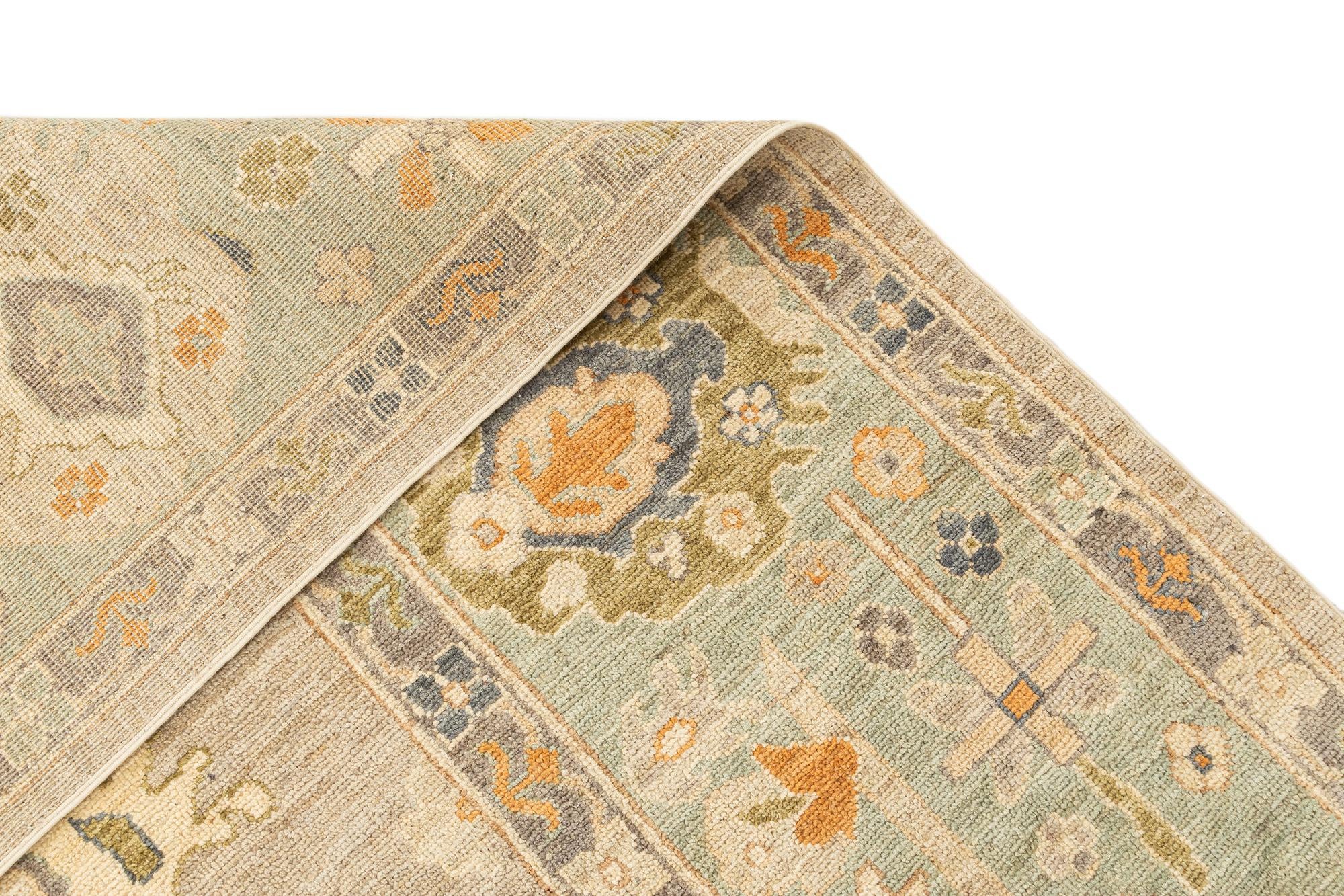 8' x 10' 4 Hand Knotted Oushak Rug