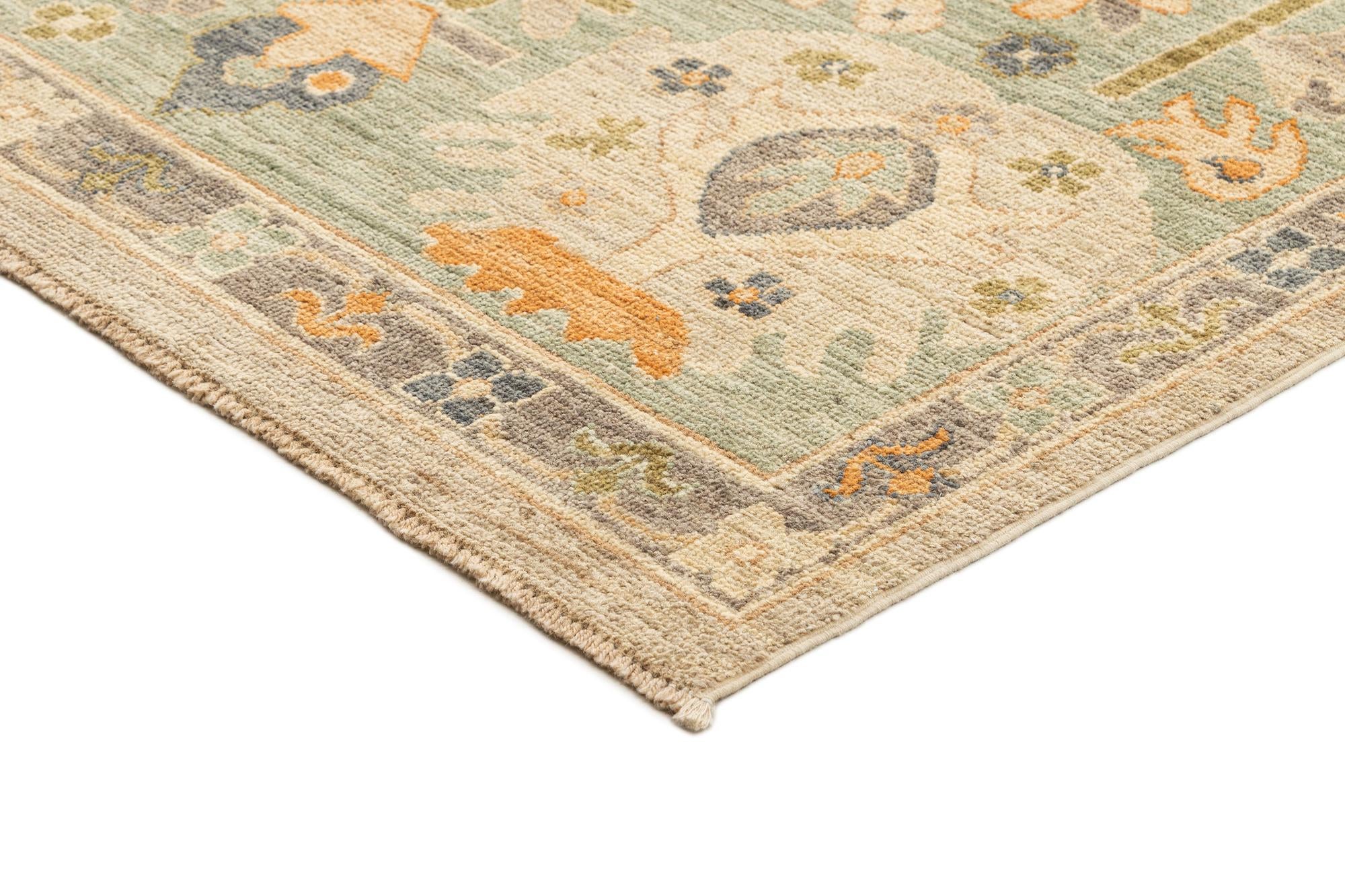 8' x 10' 4 Hand Knotted Oushak Rug