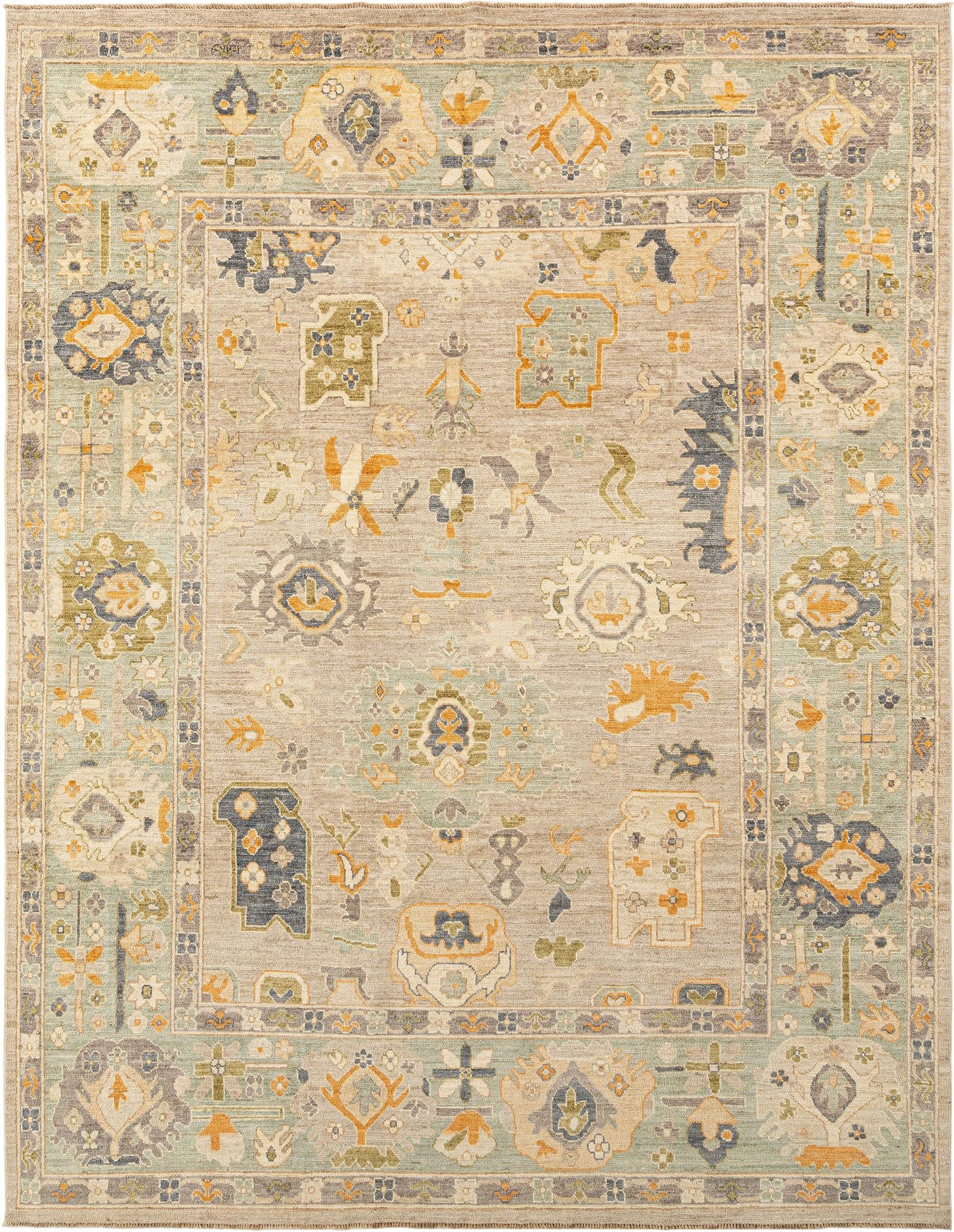 8' x 10' 4 Hand Knotted Oushak Rug