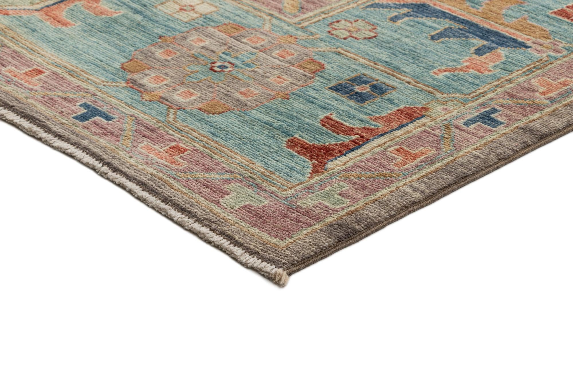 9' 1 x 11' 5 Hand Knotted Oushak Rug