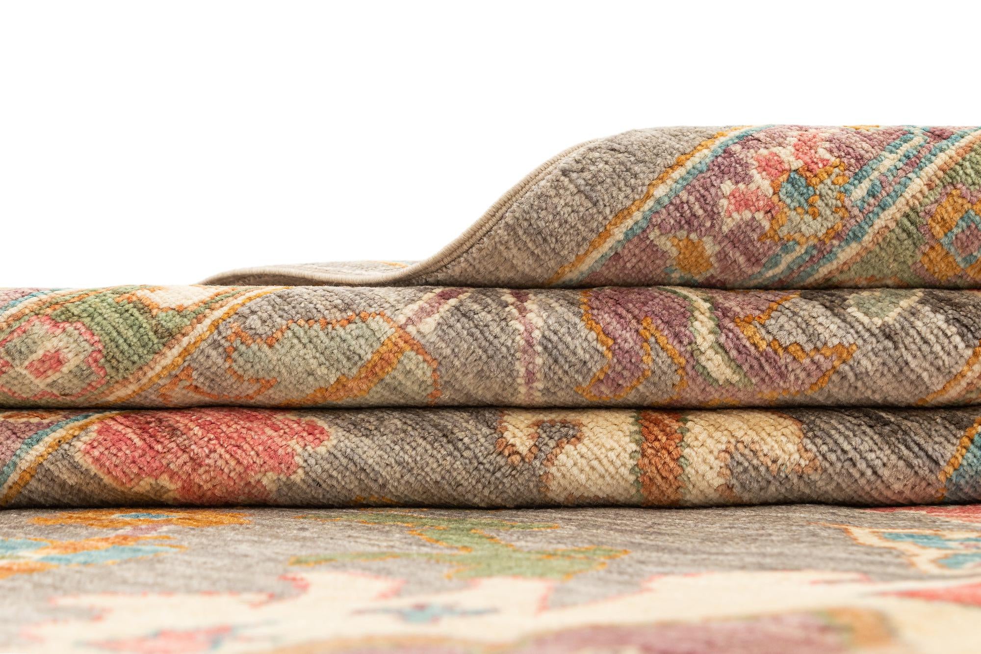 9' 1 x 11' 9 Hand Knotted Oushak Rug