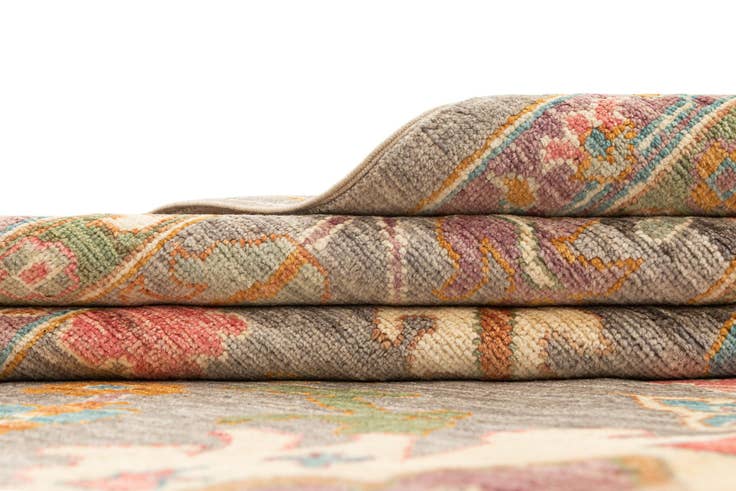 Detail image of 9' 1 x 11' 9 Hand Knotted Oushak Rug