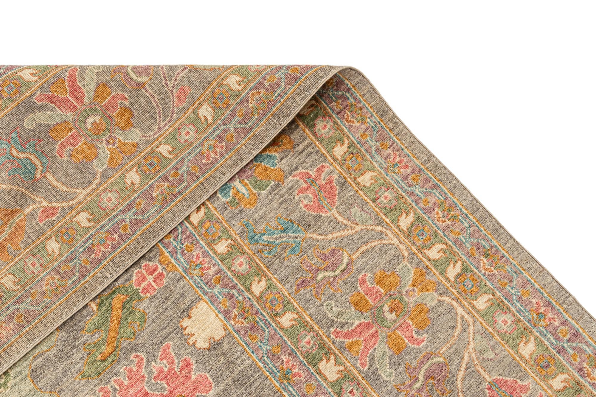 9' 1 x 11' 9 Hand Knotted Oushak Rug