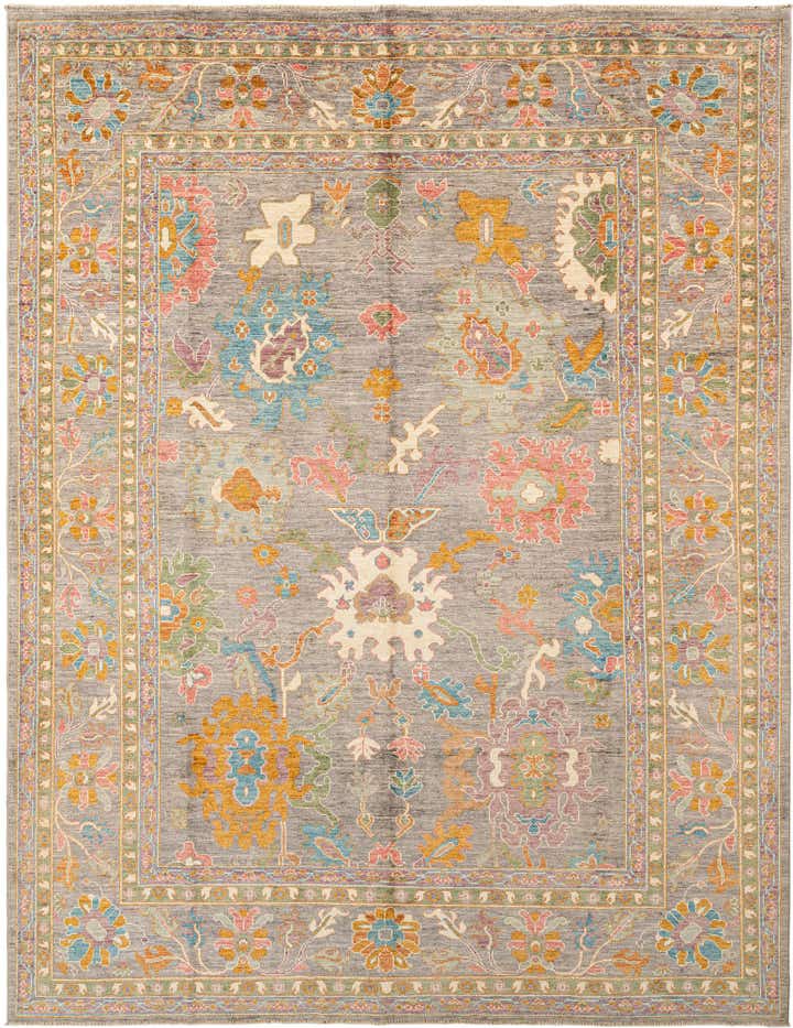 9' 1 x 11' 9 Hand Knotted Oushak Rug