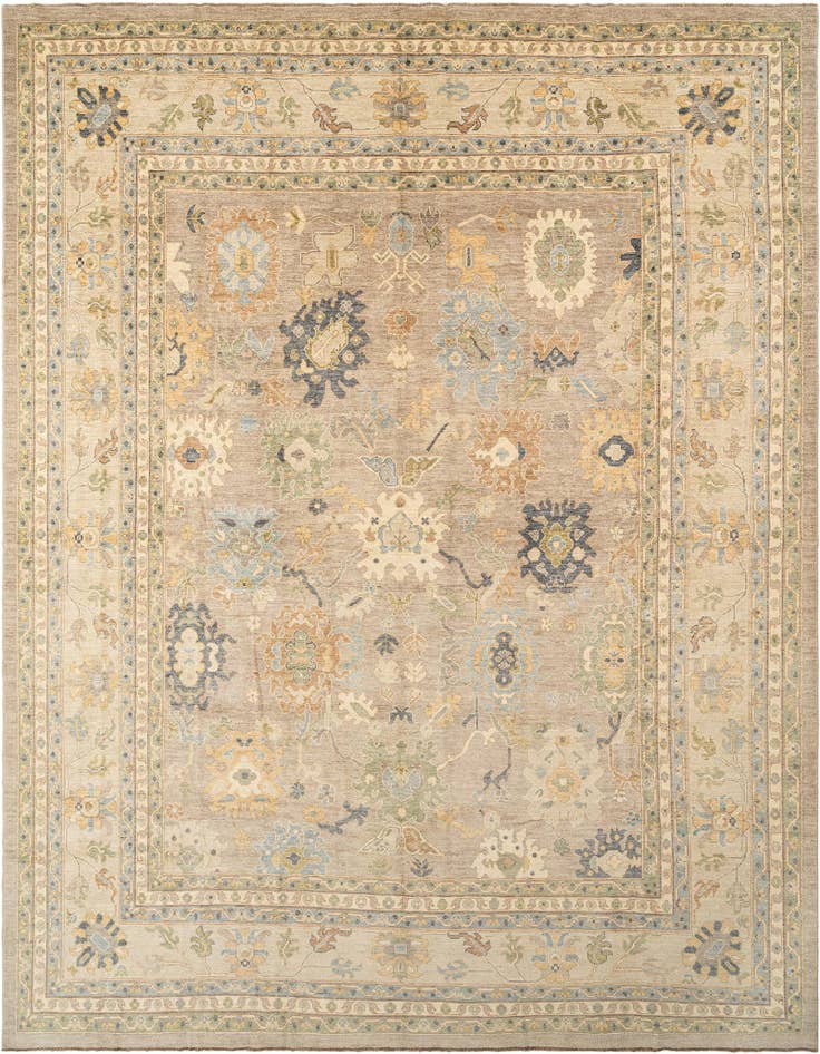 Detail image of 13' x 16' Hand Knotted Oushak Rug