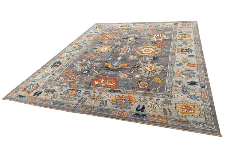 Detail image of 9' 5 x 11' 10 Hand Knotted Oushak Rug