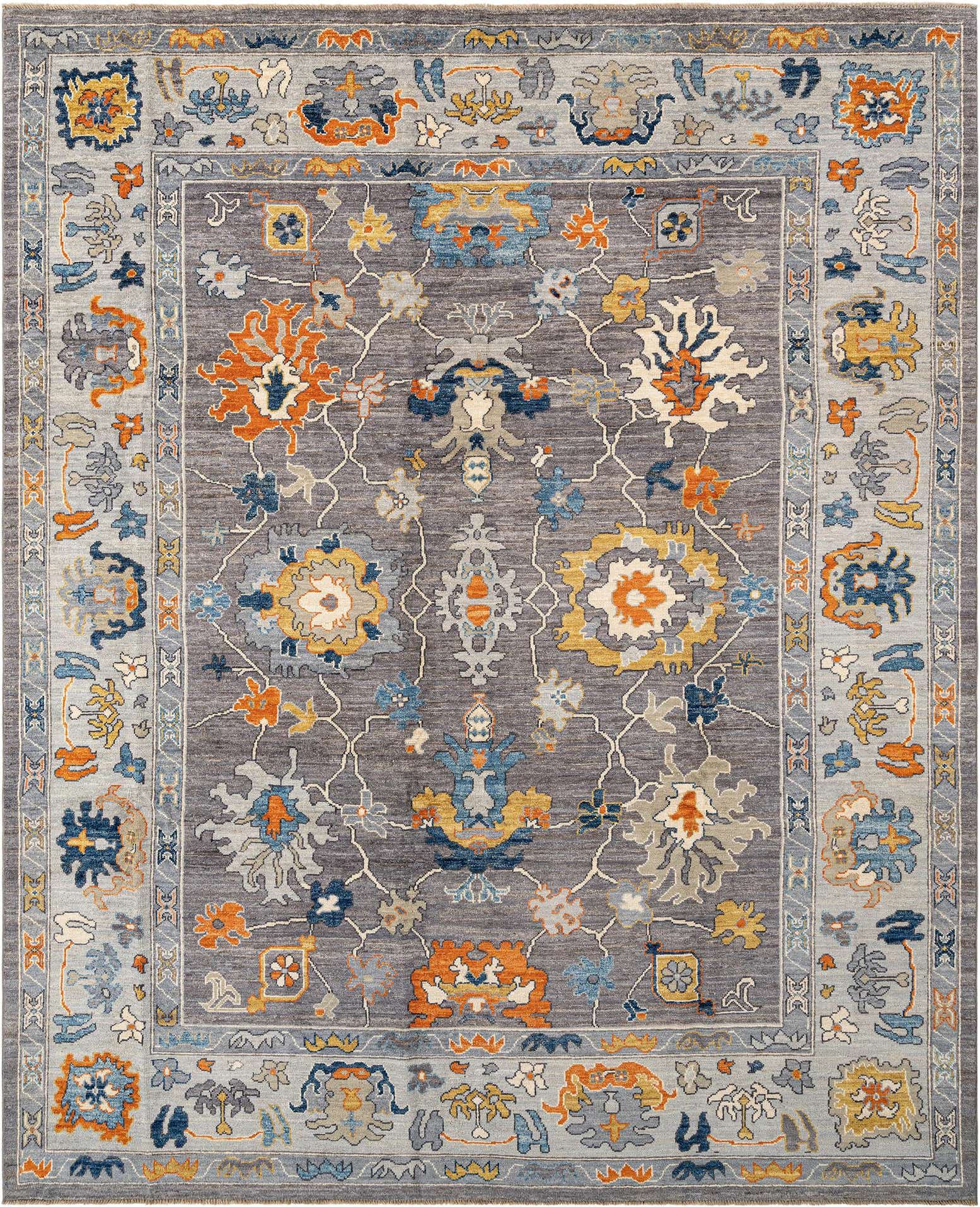 9' 5 x 11' 10 Hand Knotted Oushak Rug
