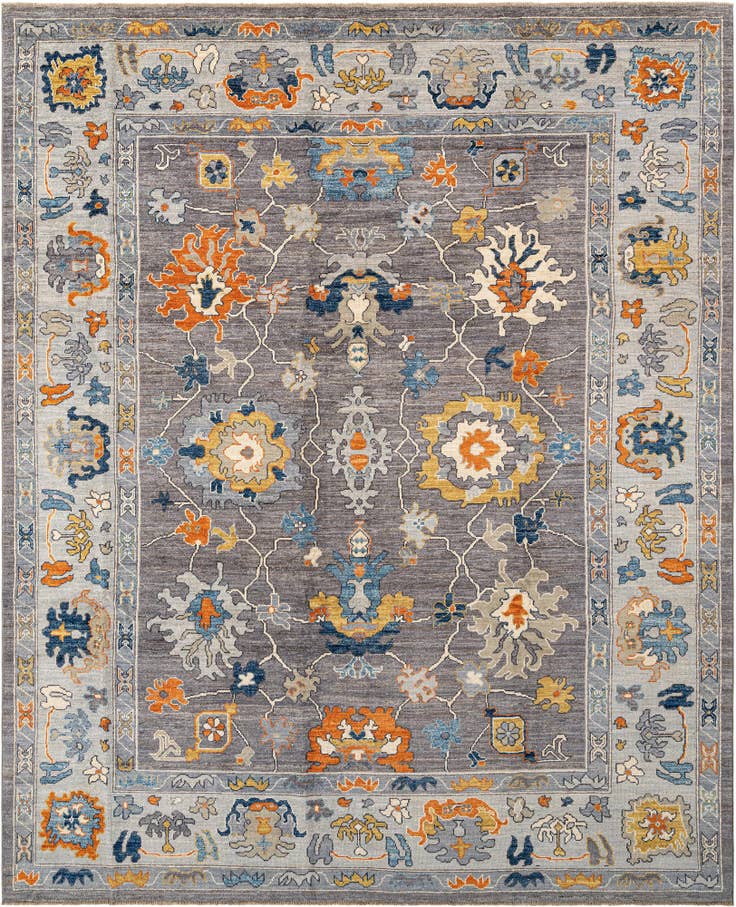 Detail image of 9' 5 x 11' 10 Hand Knotted Oushak Rug