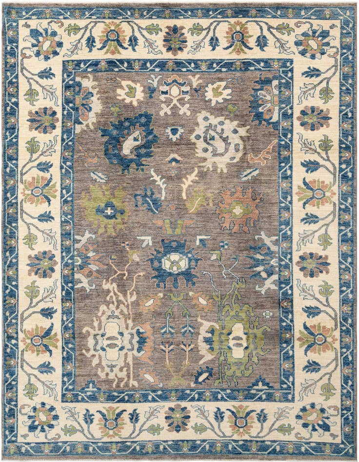 Detail image of 8' 2 x 9' 11 Hand Knotted Oushak Rug