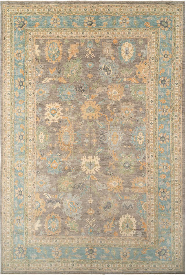 Detail image of 13' 3 x 19' 7 Hand Knotted Oushak Rug