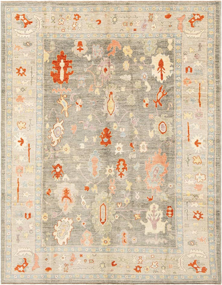 Detail image of 6' 6 x 9' 7 Hand Knotted Oushak Rug