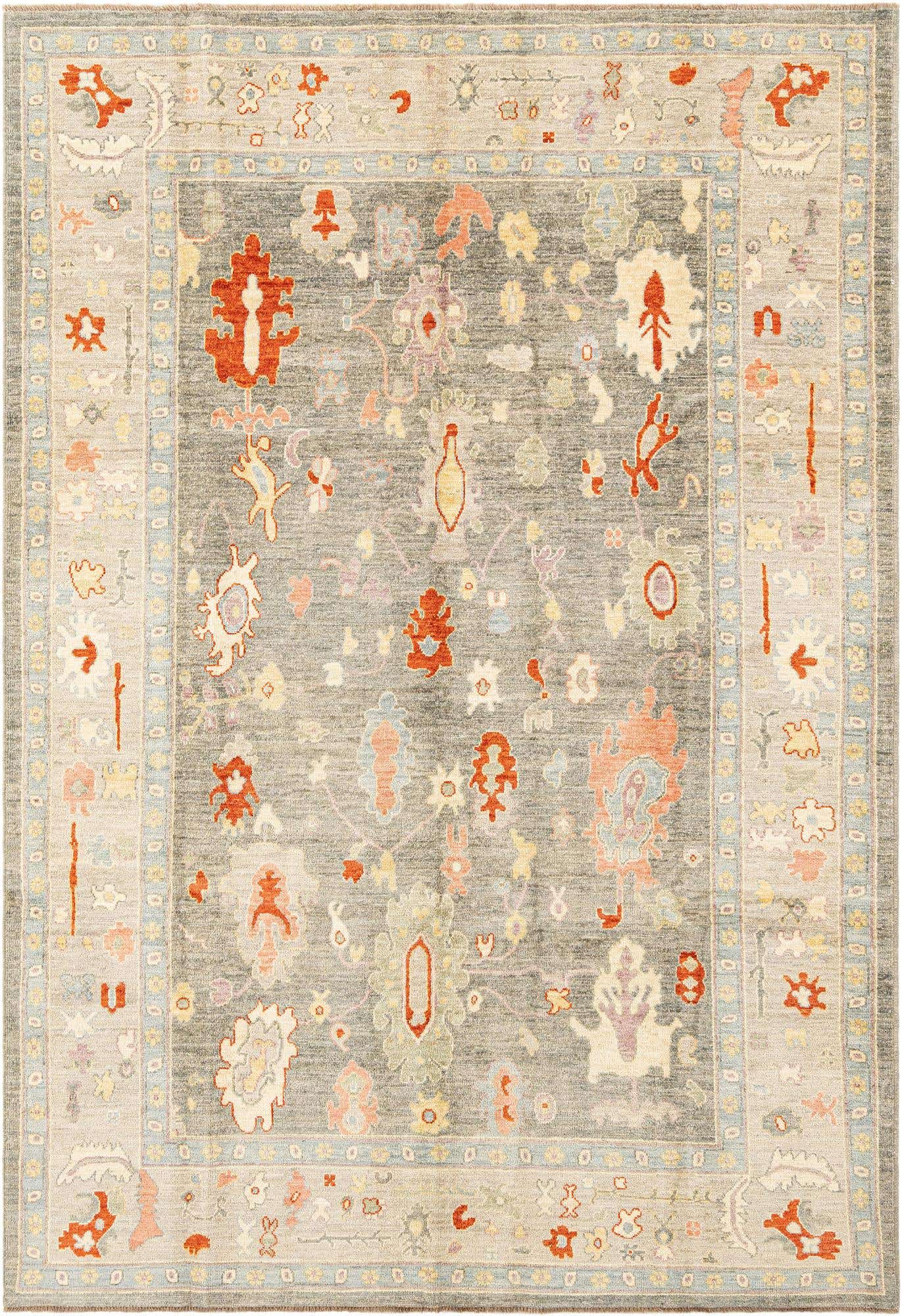 6' 6 x 9' 7 Hand Knotted Oushak Rug