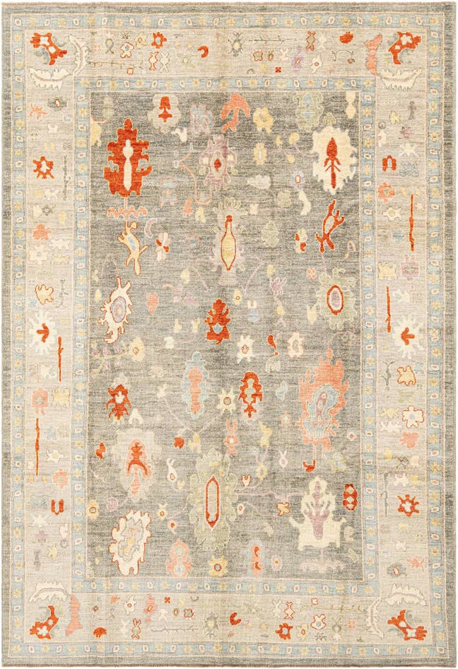Detail image of 6' 6 x 9' 7 Hand Knotted Oushak Rug