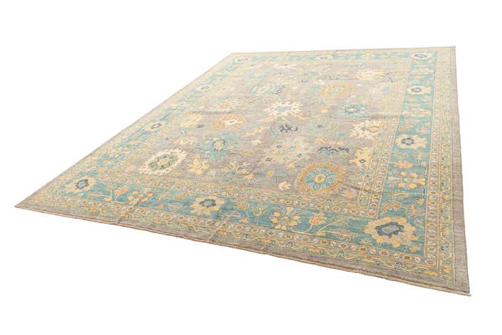 11' 8 x 14' 10 Hand Knotted Oushak Rug