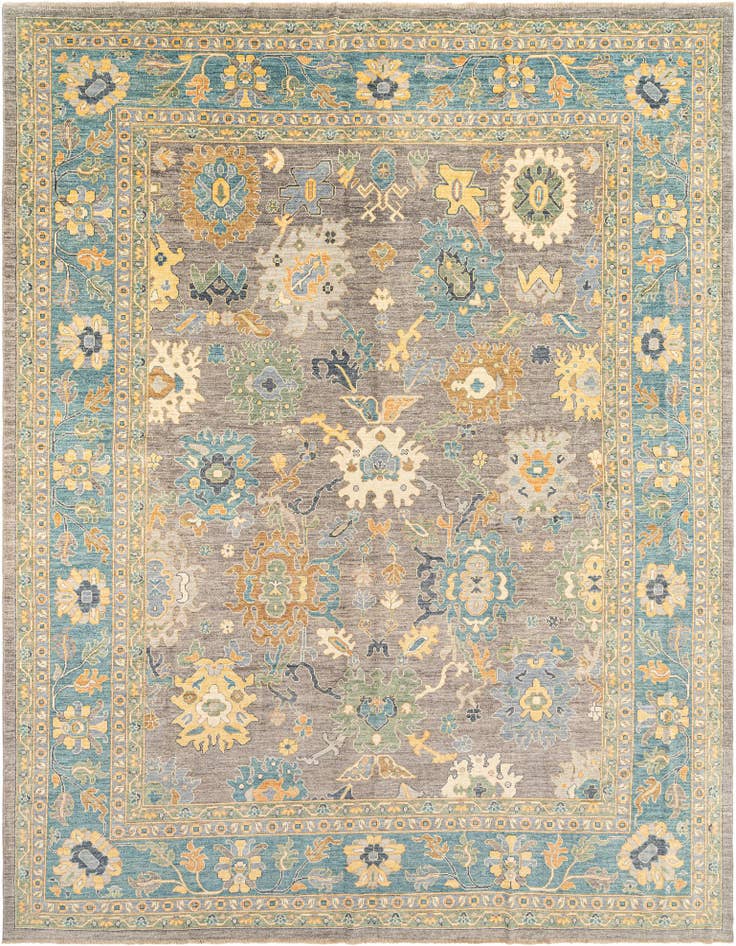Detail image of 11' 8 x 14' 10 Hand Knotted Oushak Rug