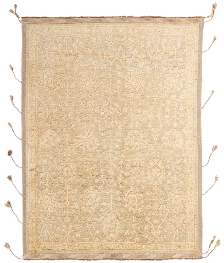 Detail image of 5' 11 x 7' 10 Hand Knotted Oushak Wool Rug