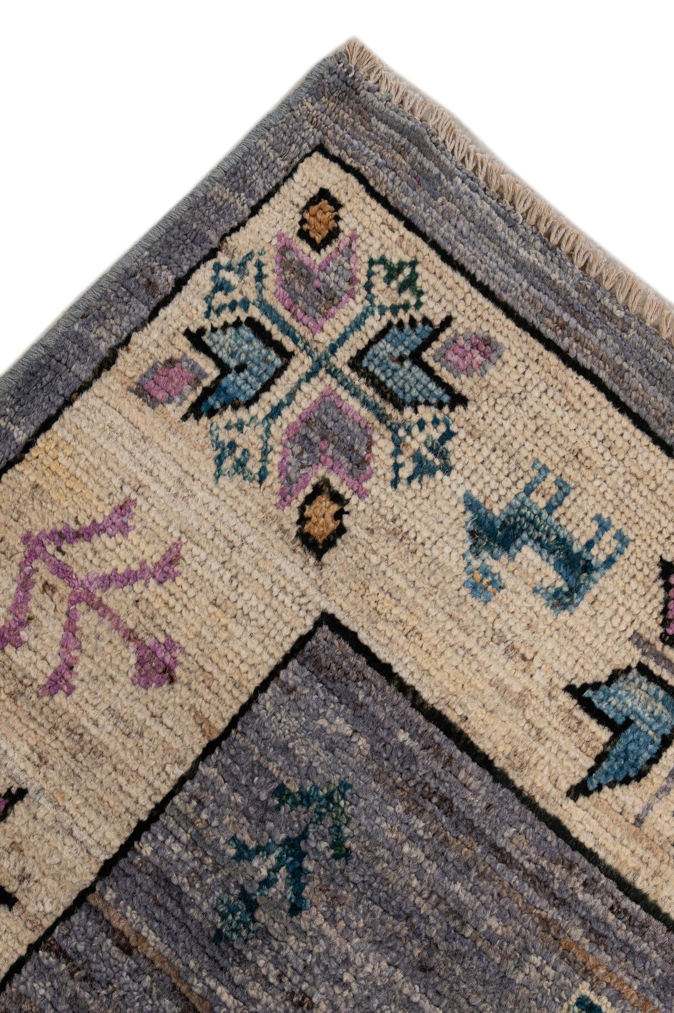 8' 1 x 9' 10 Hand Knotted Oushak Wool Rug