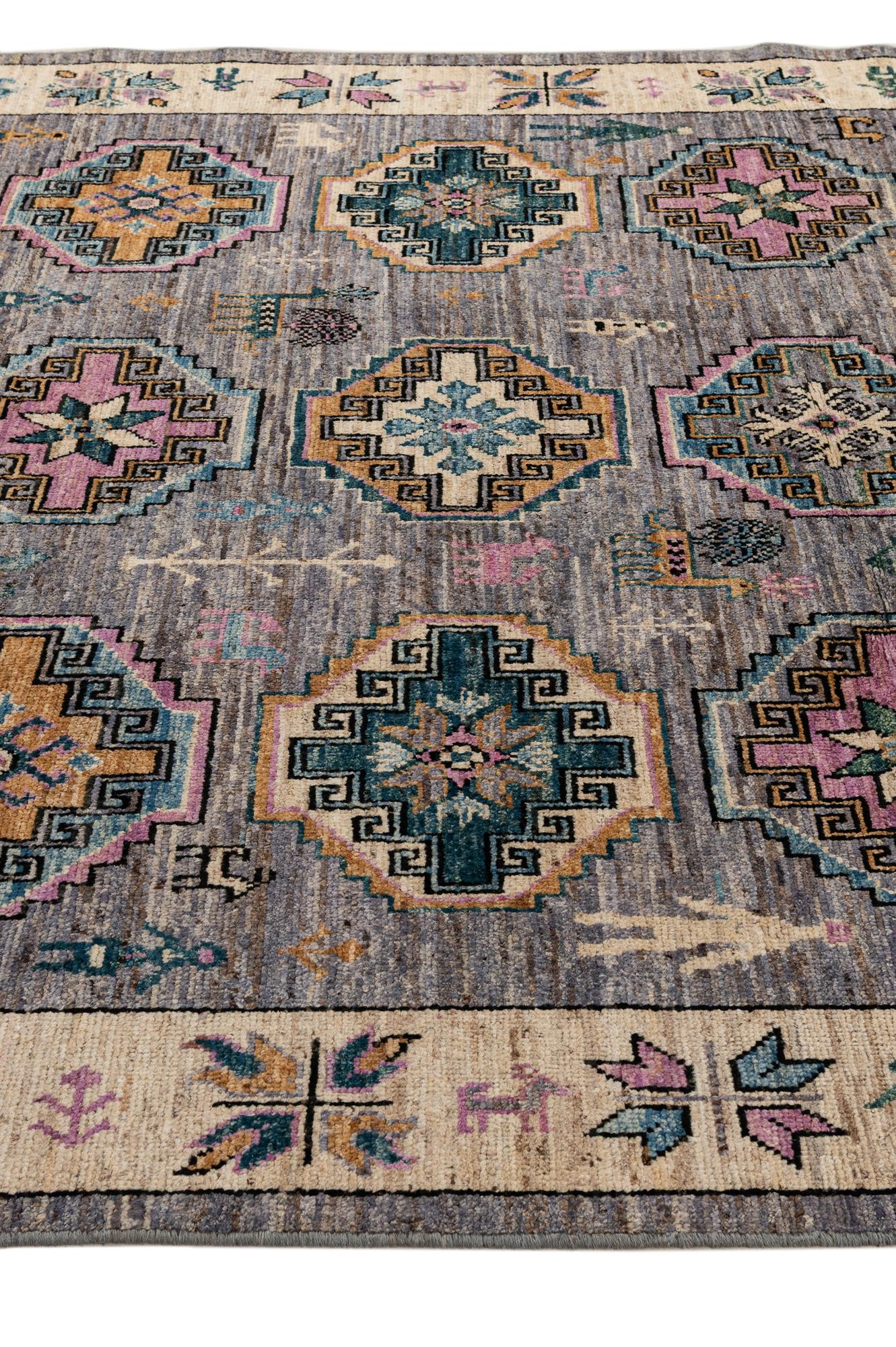 8' 1 x 9' 10 Hand Knotted Oushak Wool Rug