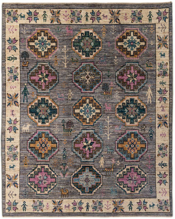 Detail image of 8' 1 x 9' 10 Hand Knotted Oushak Wool Rug